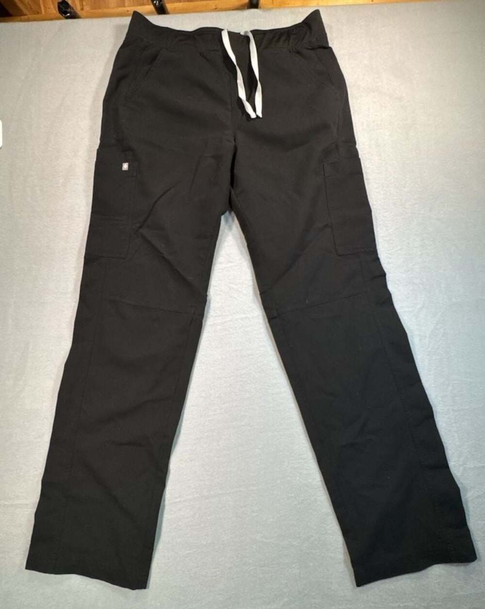 FIGS Cargo Scrub Pants Black Drawstring